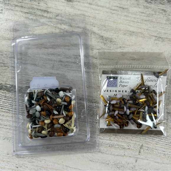 SCRAPBOOKING Lot of Brads Stickers Punch Out Art Work Goodies - Picture 7 of 13